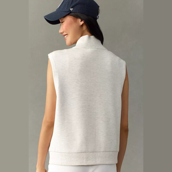 NEW Varley - Sizes S, M Women's Vicky Collared Button-Front Gilet - Ivory Marl - Picture 2 of 4